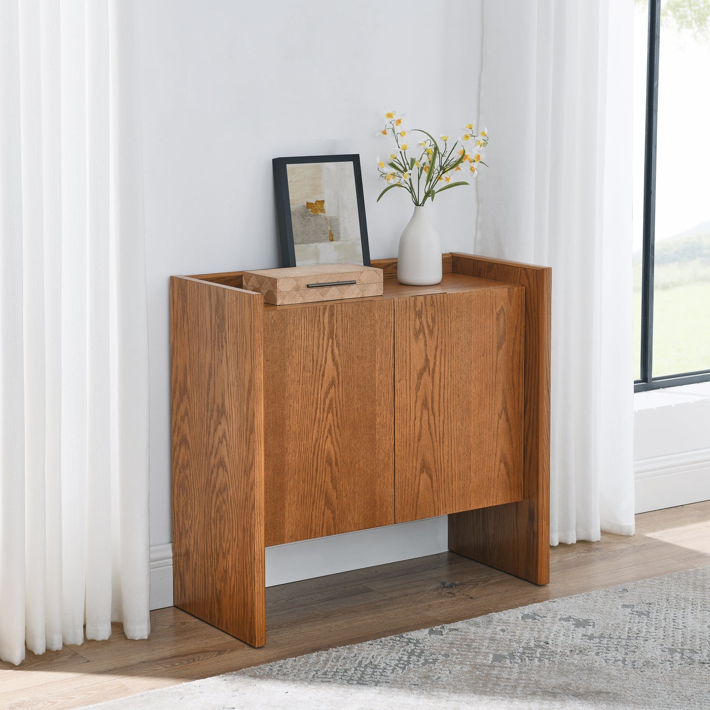 Kingsly Mid-Century Wood Storage Cabinet