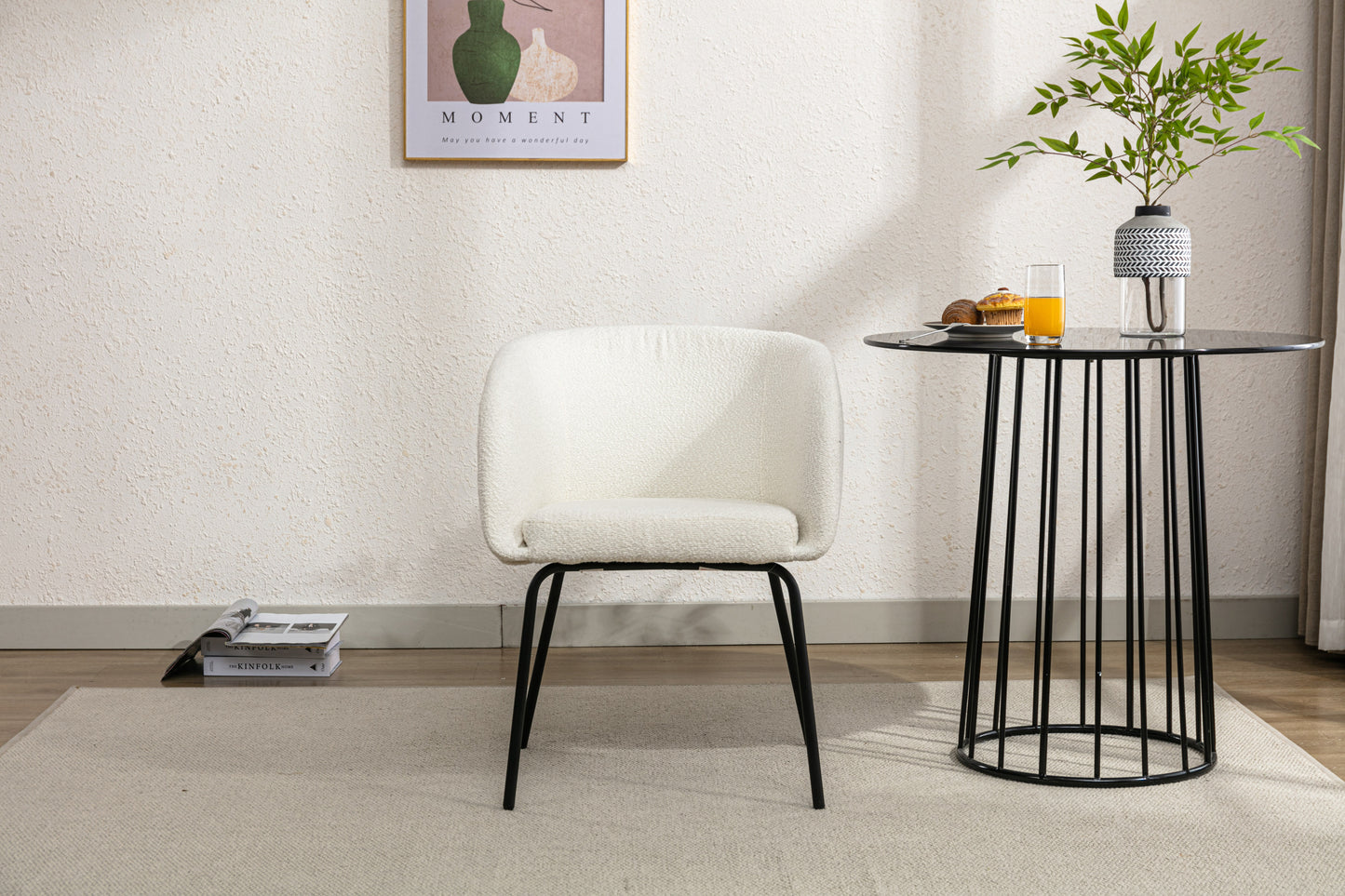 Emery Modern Boucle Fabric Dining Chair