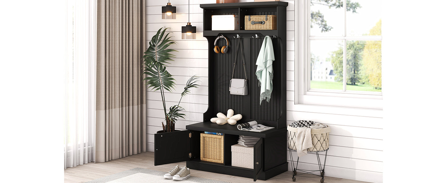 Niles Modern Storage Bench Coat Rack
