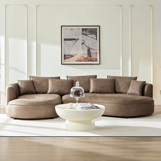 Ghivi Modern Leathaire Curved Sofa