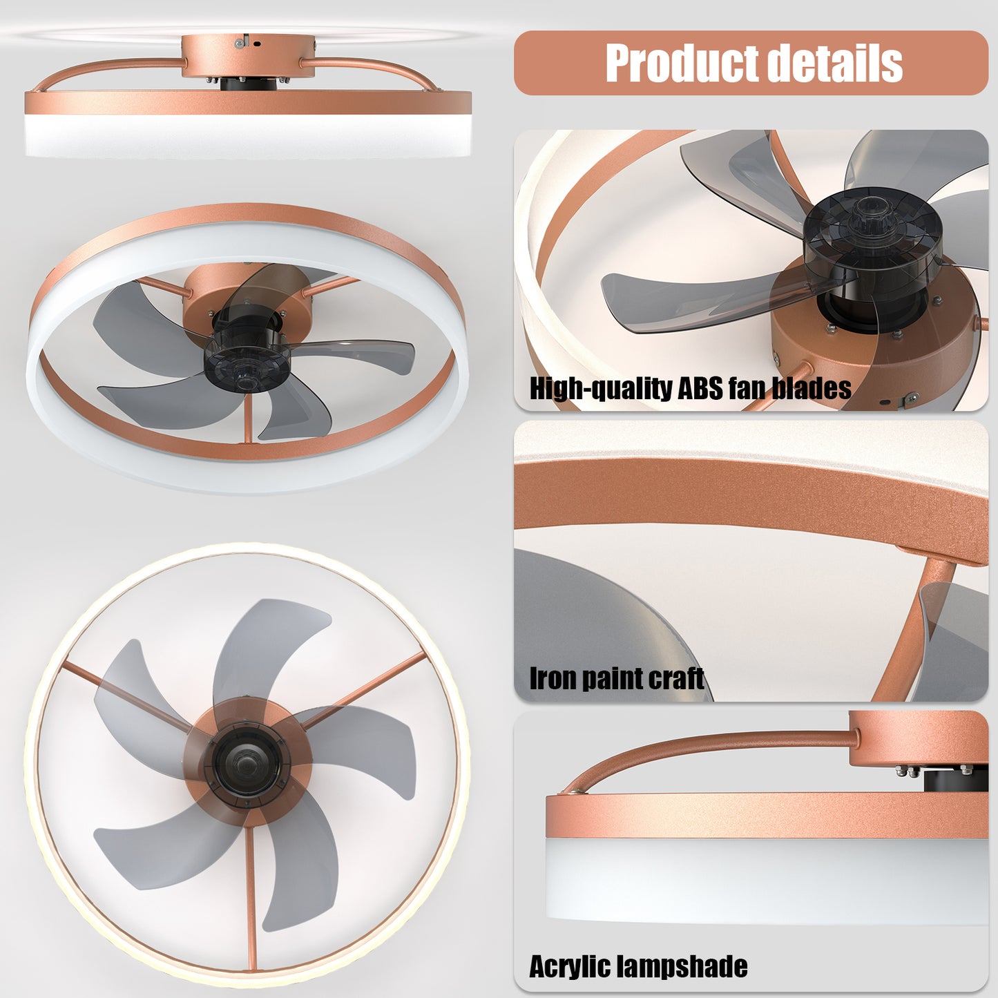 Jiron Modern Elegant LED Ceiling Fans