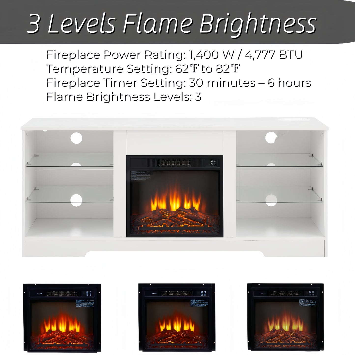 Marcel Modern LED Fireplace TV Stand