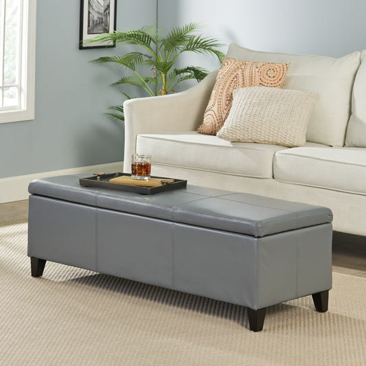 Calista Modern Velvet Storage Ottoman