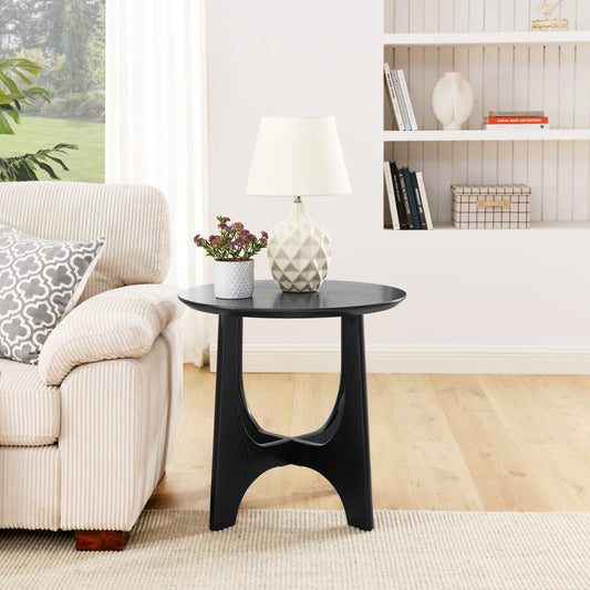 Somerset Contemporary Round Wooden Side Table