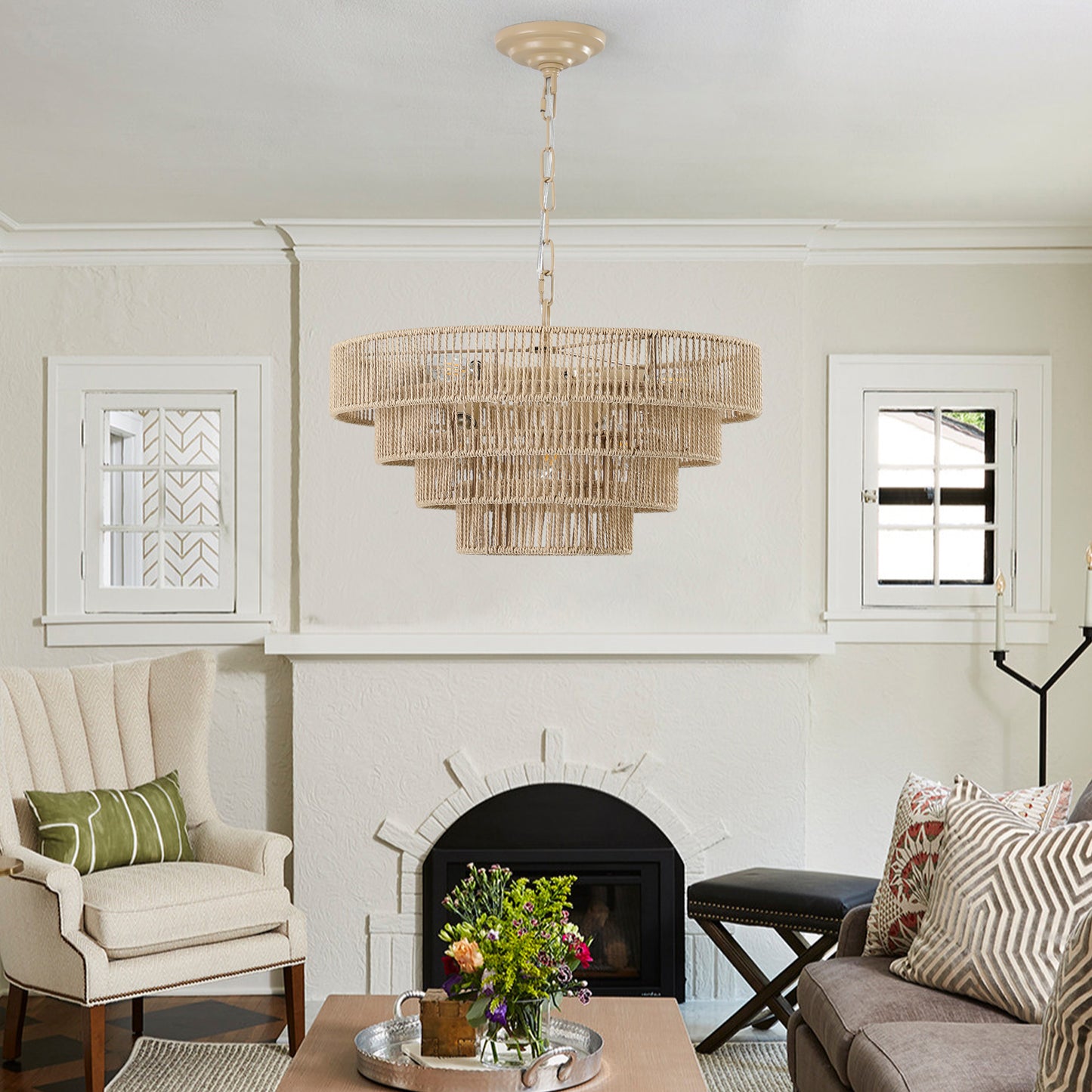 Fitch Modern Rattan Pendant Light