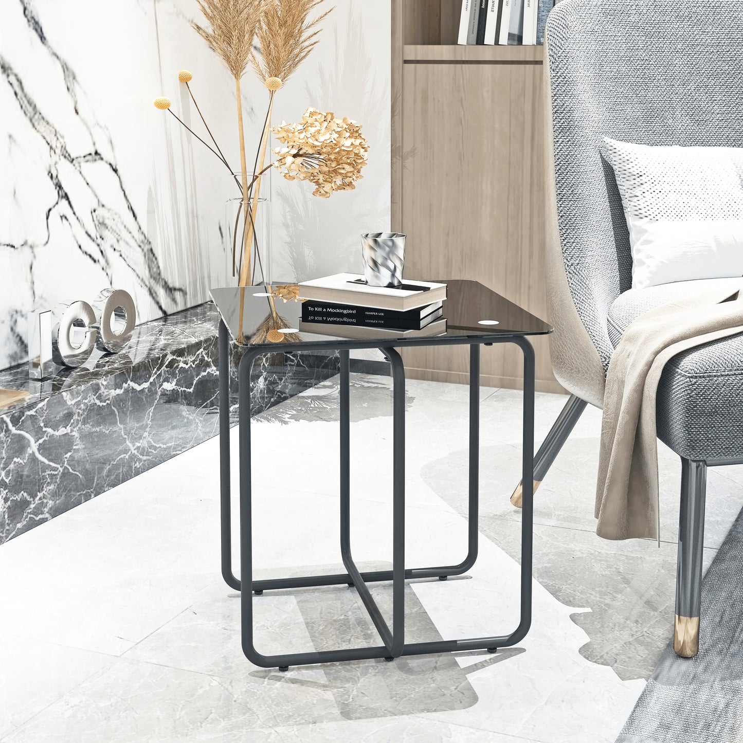 Fitch Modern Tempered Glass Coffee Table