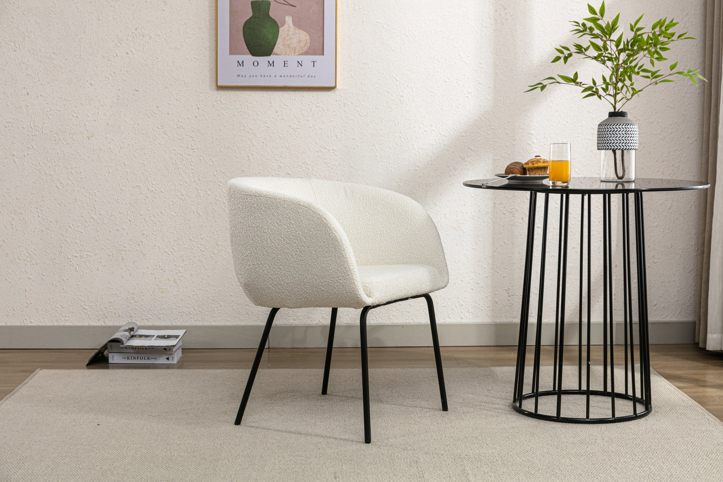 Emery Modern Boucle Fabric Dining Chair