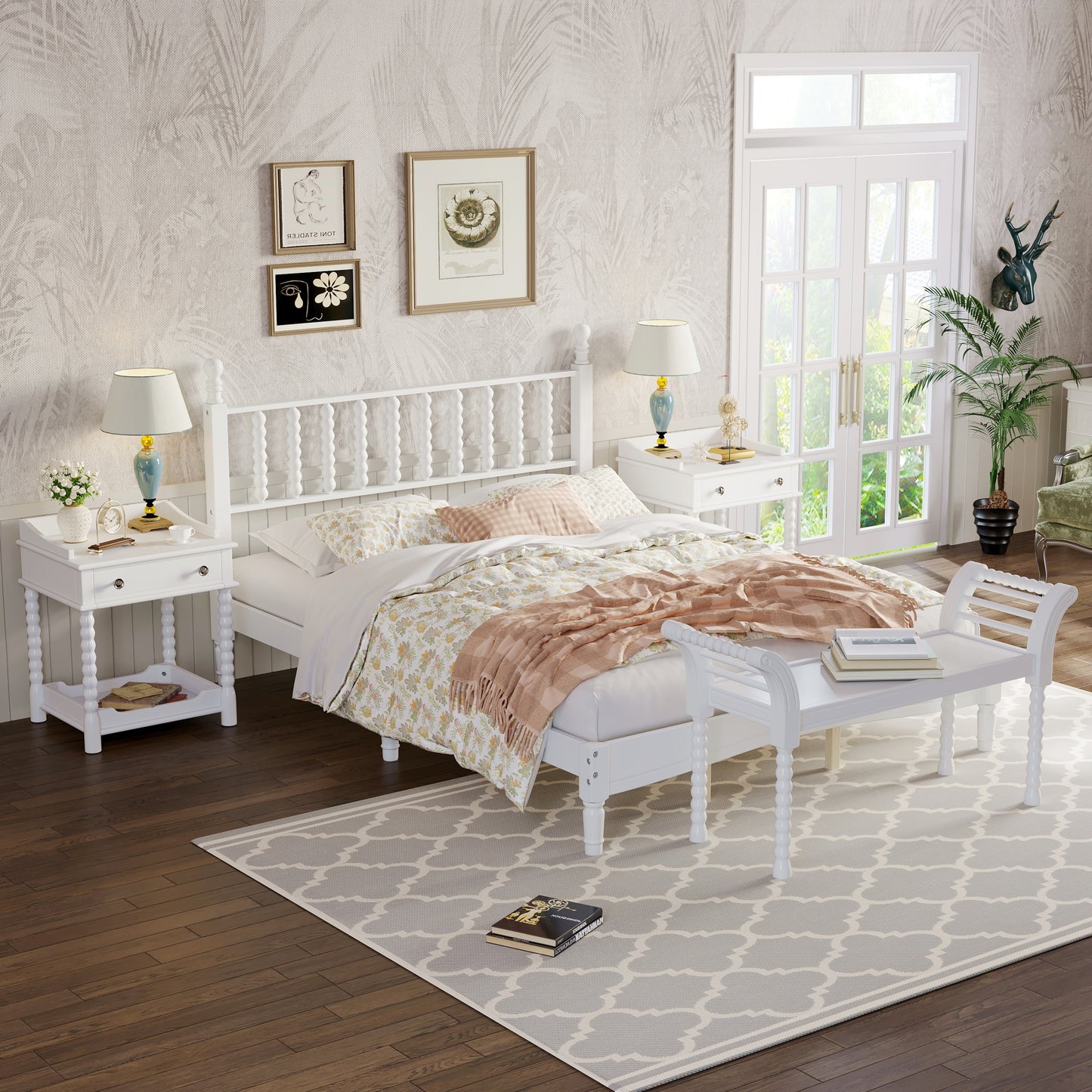 Warmsprings Mid-Century Gourd Shaped Retro Bedroom Set