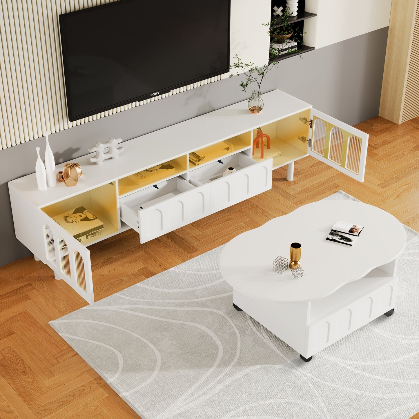 Silverleaf Contemporary ON-TREND LED TV Stand