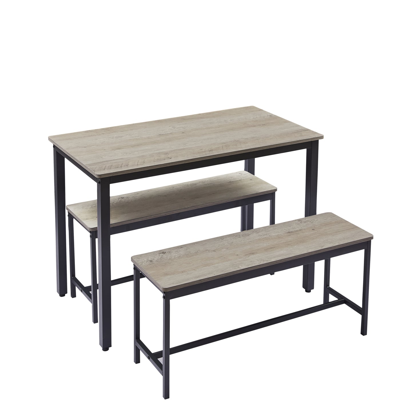 Niles Industrial Dining Set with Benches