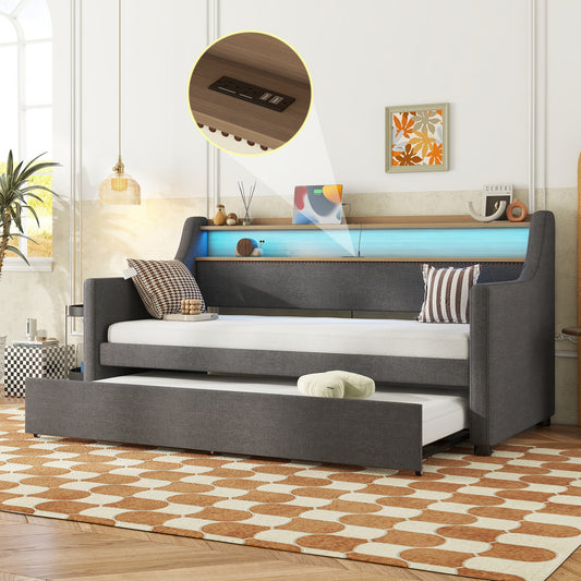 Mission Contemporary Upholstered LED Daybed
