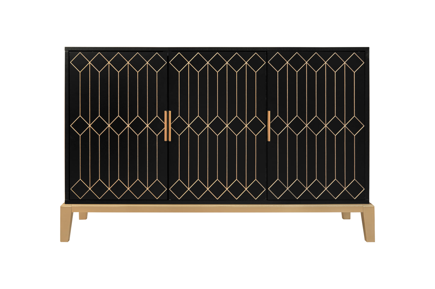 Emery Mid-Century Carved Line Storage Cabinet