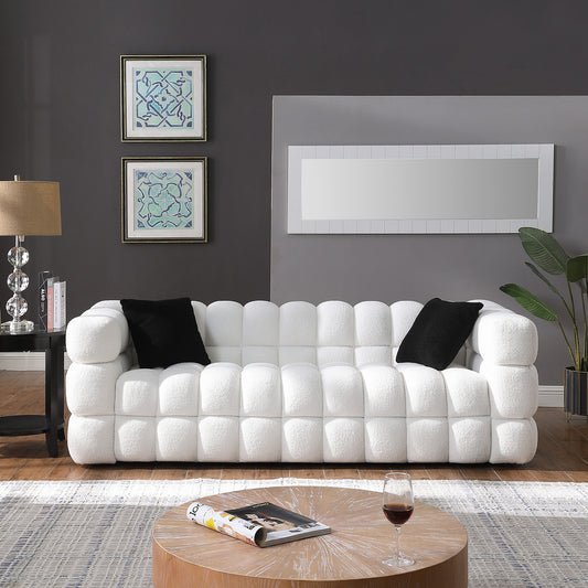 Silverleaf Contemporary Marshmallow Boucle Sofa