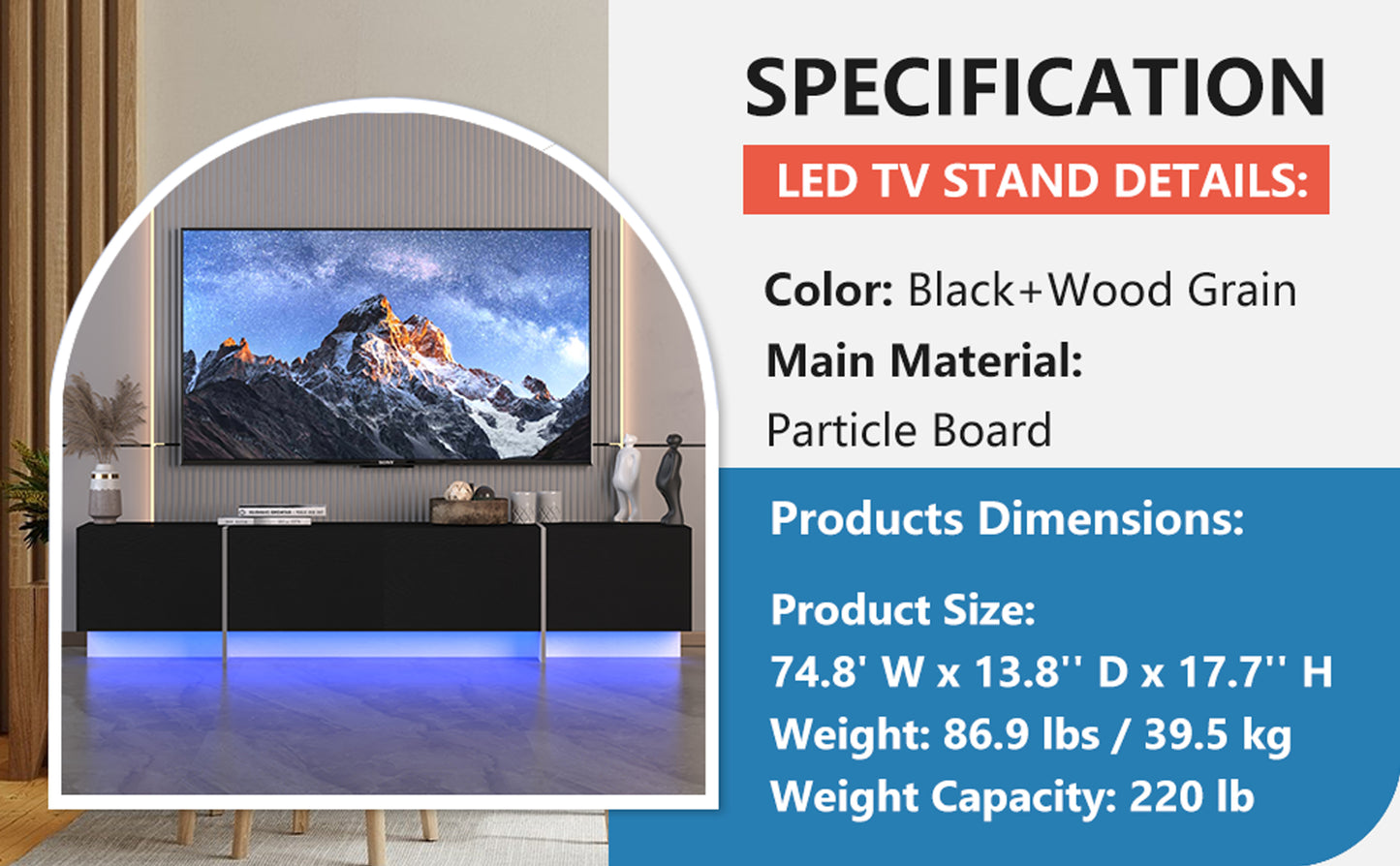 Lula Modern LED TV Remote Console Stand