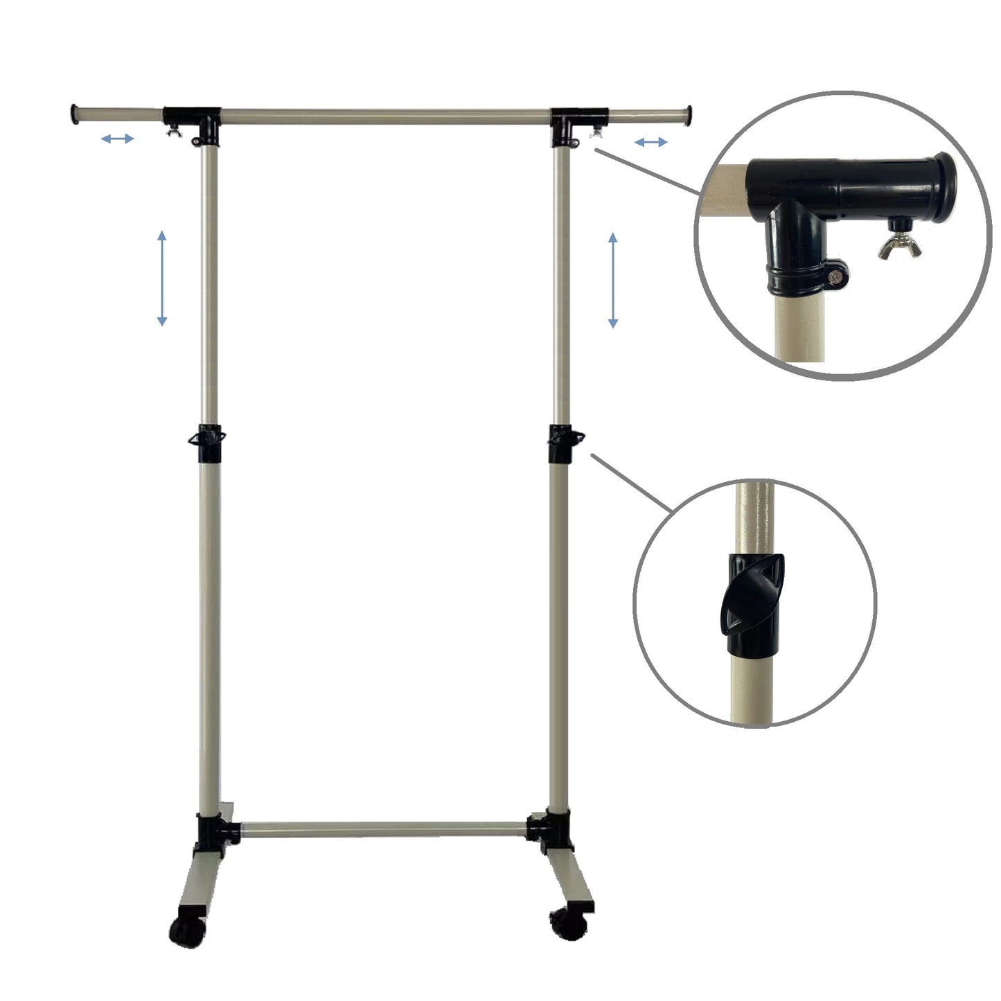 Eda Industrial Classic Rolling Clothes Rack