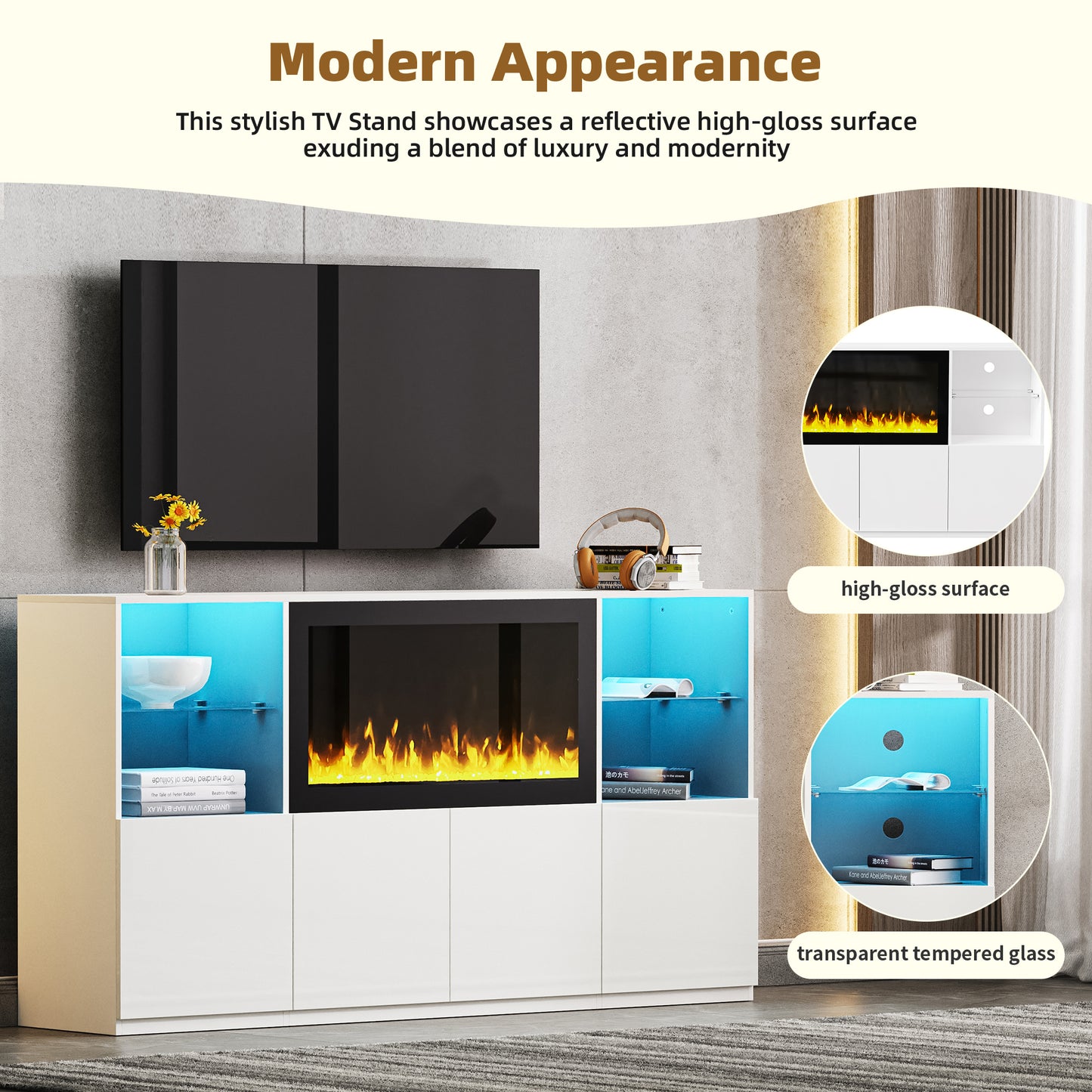 Eda Modern High Gloss Entertainment Center