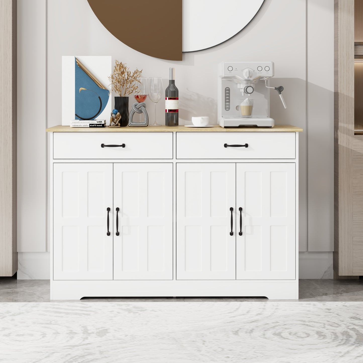 Kingsly Traditional Farmhouse Buffet Cabinet