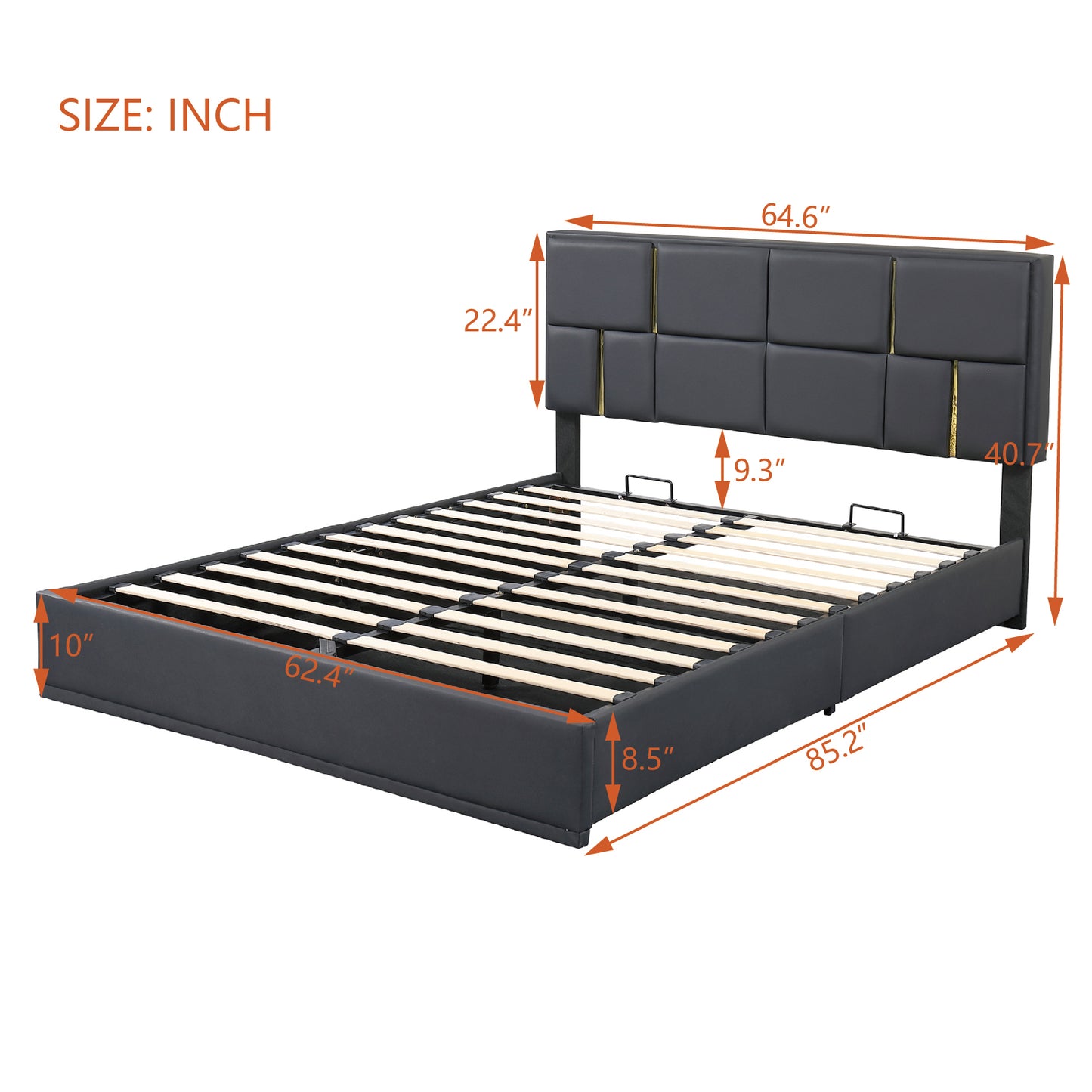 Lula Modern Hydraulic Storage Bedroom Set