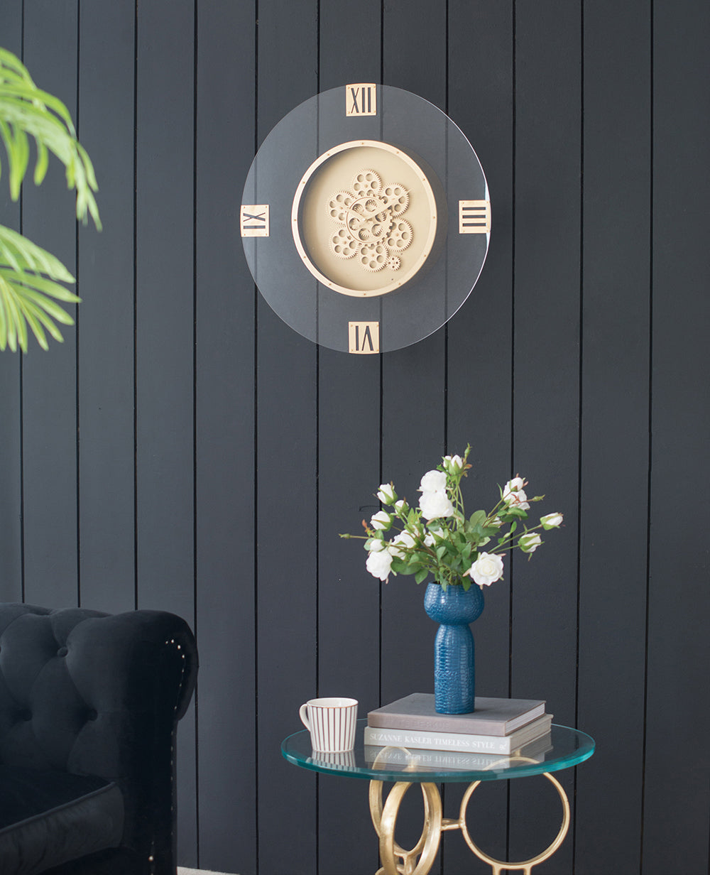 Cleo Contemporary Velvet Round Clock