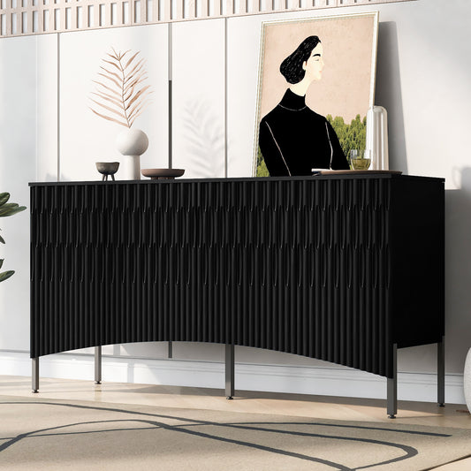 Mission Traditional Elegant Curved Sideboard