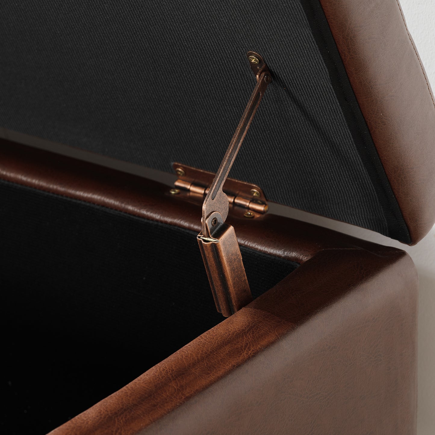 Marites Modern Leather Storage Ottoman