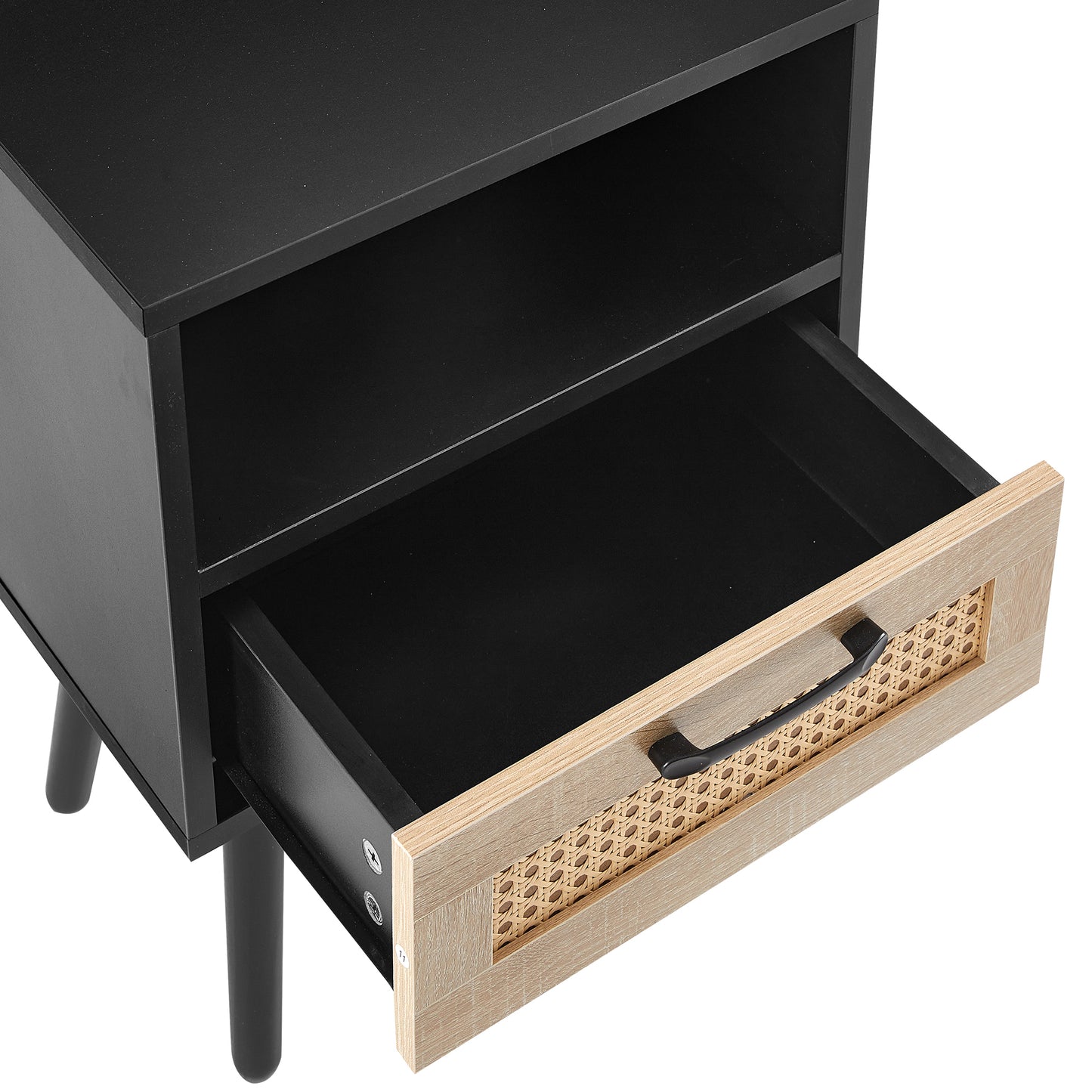Ghivi Modern Rattan End Table Drawer
