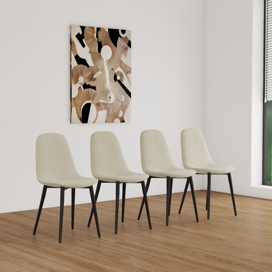 Eda Modern Linen Fabric Dining Chairs