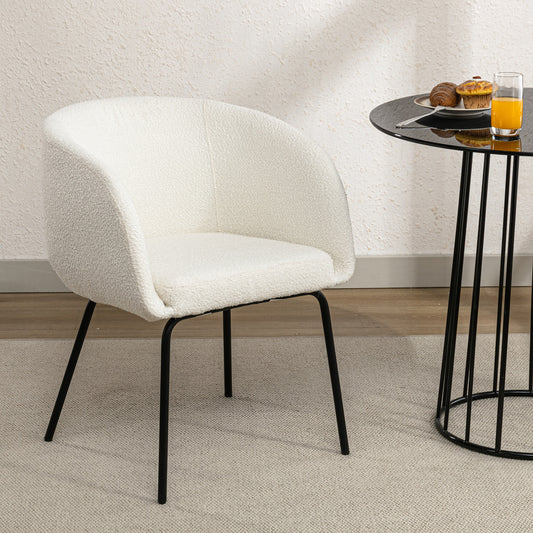 Emery Modern Boucle Fabric Dining Chair