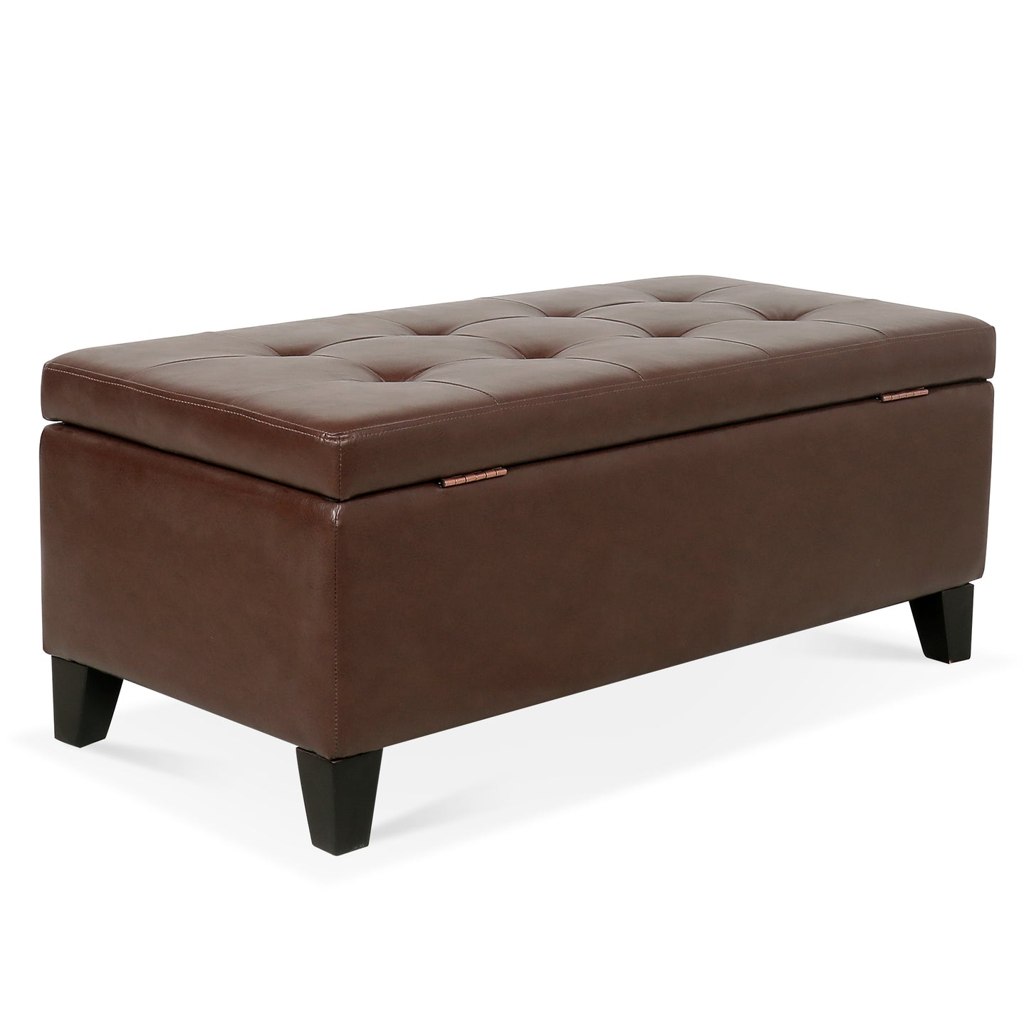 Marites Modern Leather Storage Ottoman