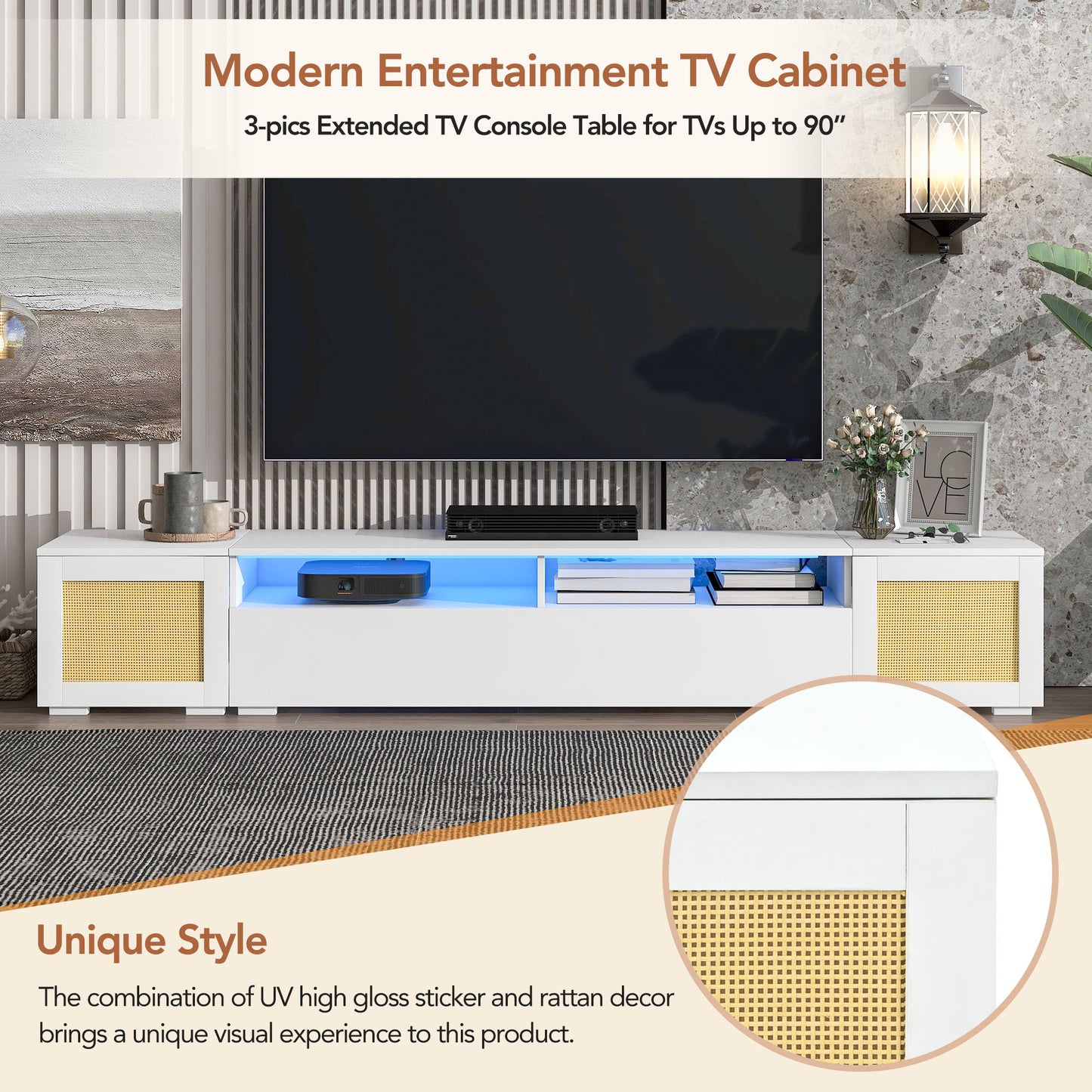 Westport Contemporary ON-TREND Rattan Entertainment Center