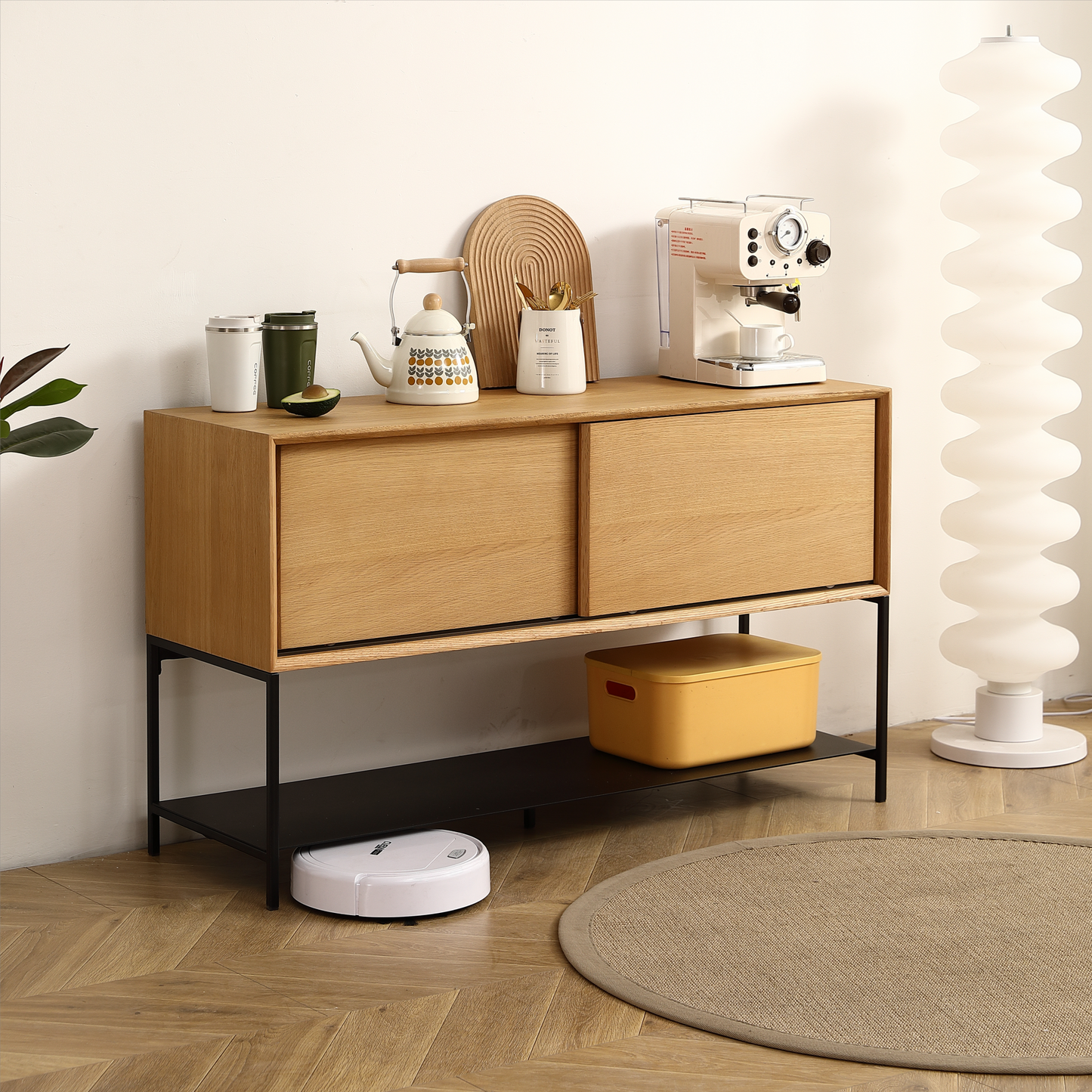 Cleo Contemporary Sliding Buffet Cabinet