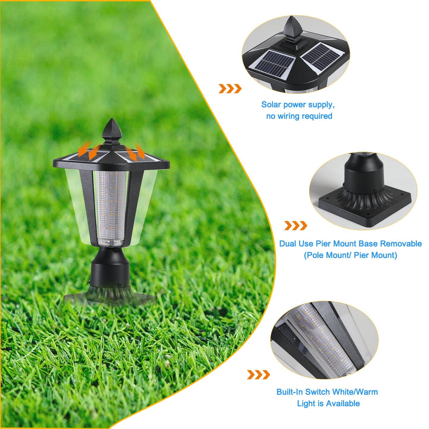 Justo Modern Solar Dimmable LED Lights