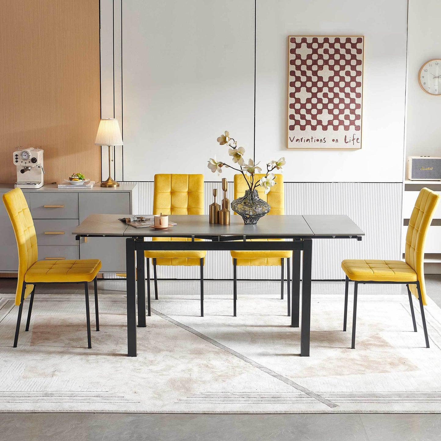 Cleo Modern Ceramic Expandable Table