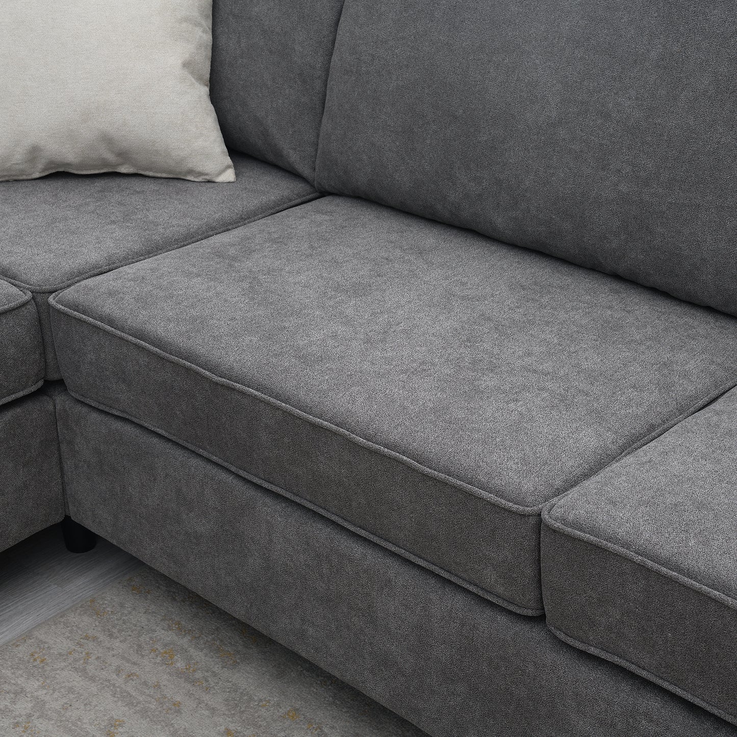 Elmcrest Modern Upholstered L-Shape Sofa