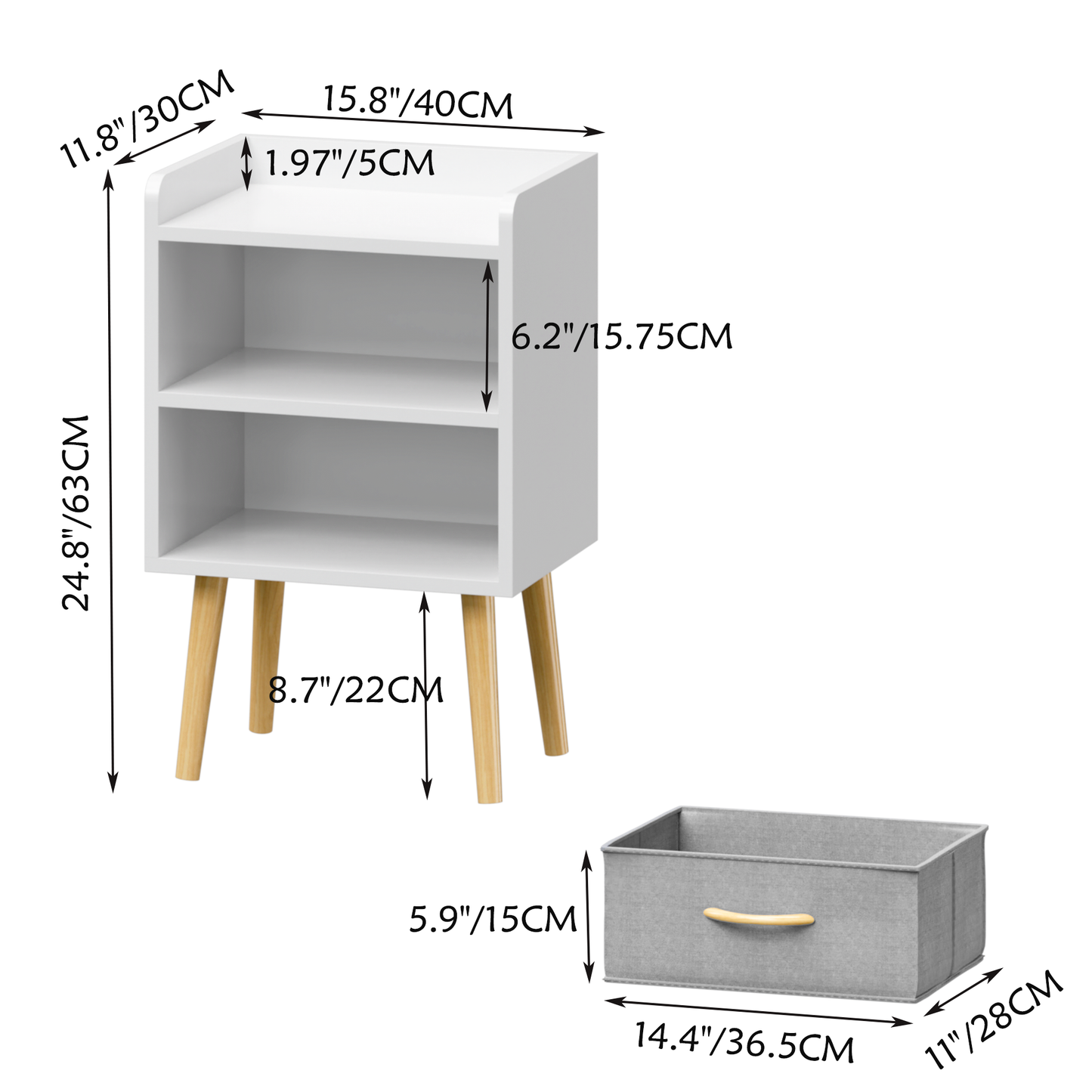 Jiron Contemporary Fabric Drawer Nightstand