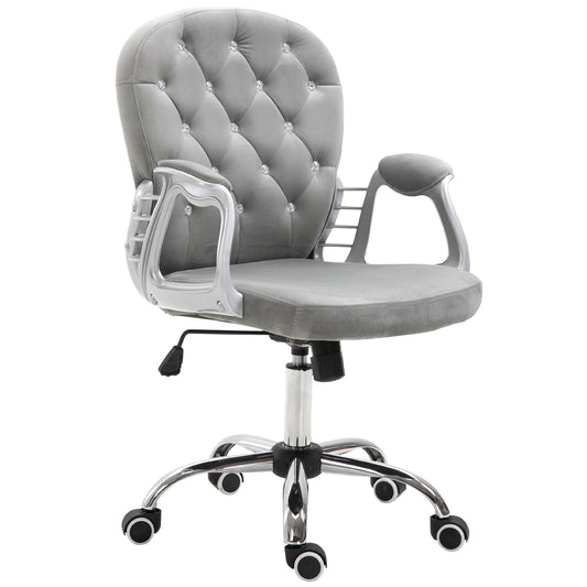 Silverleaf Contemporary Velvet Button Office Chair