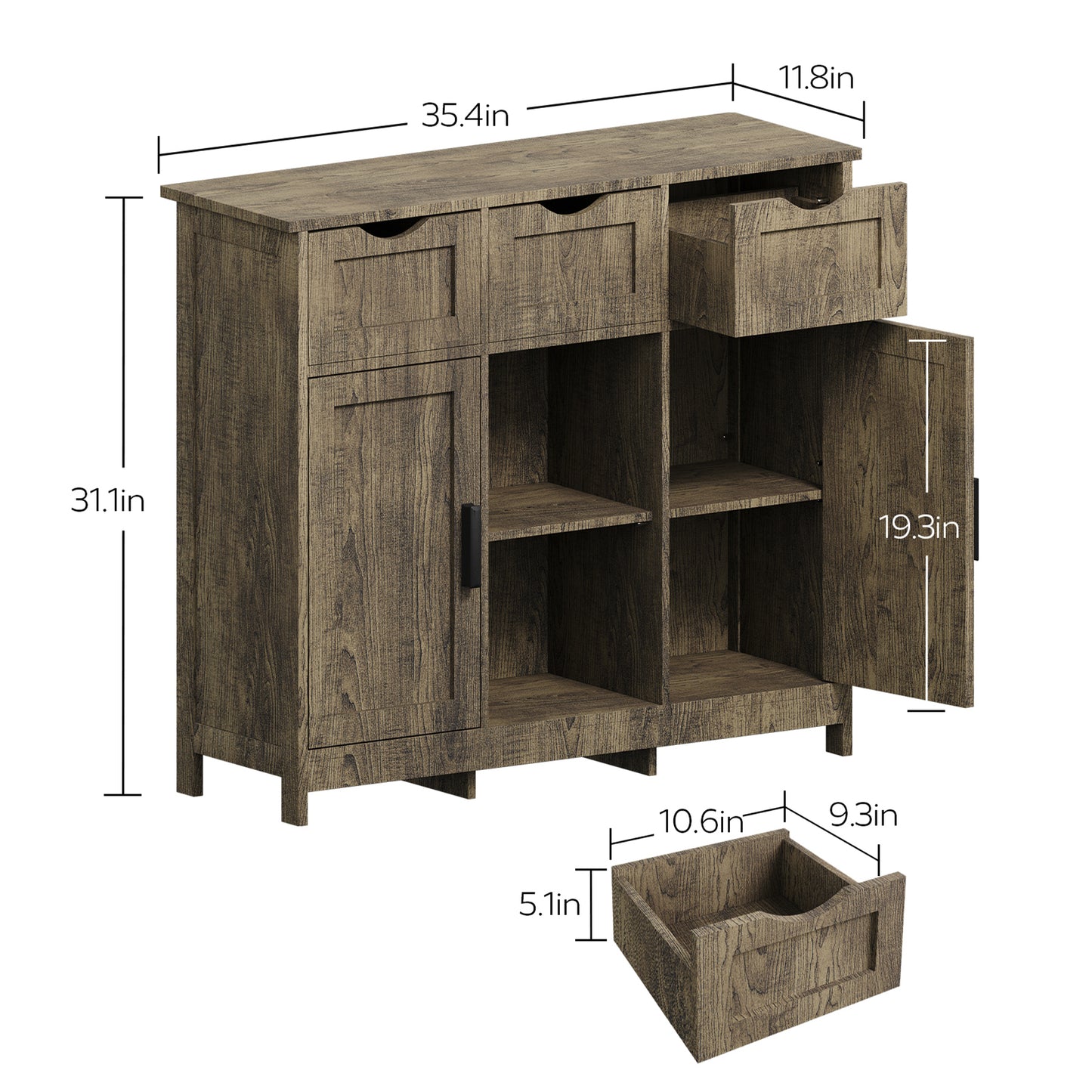 Fremont Craftsman Wooden Floor Storage Cabinet