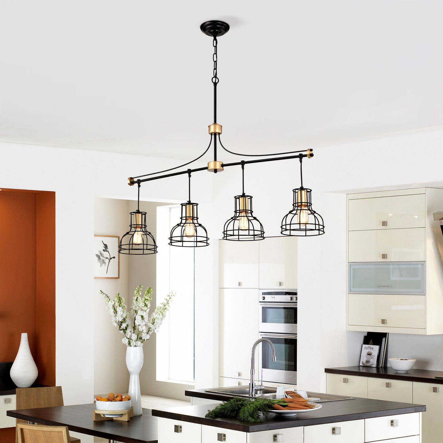 Jiron Industrial Farmhouse Linear Chandelier
