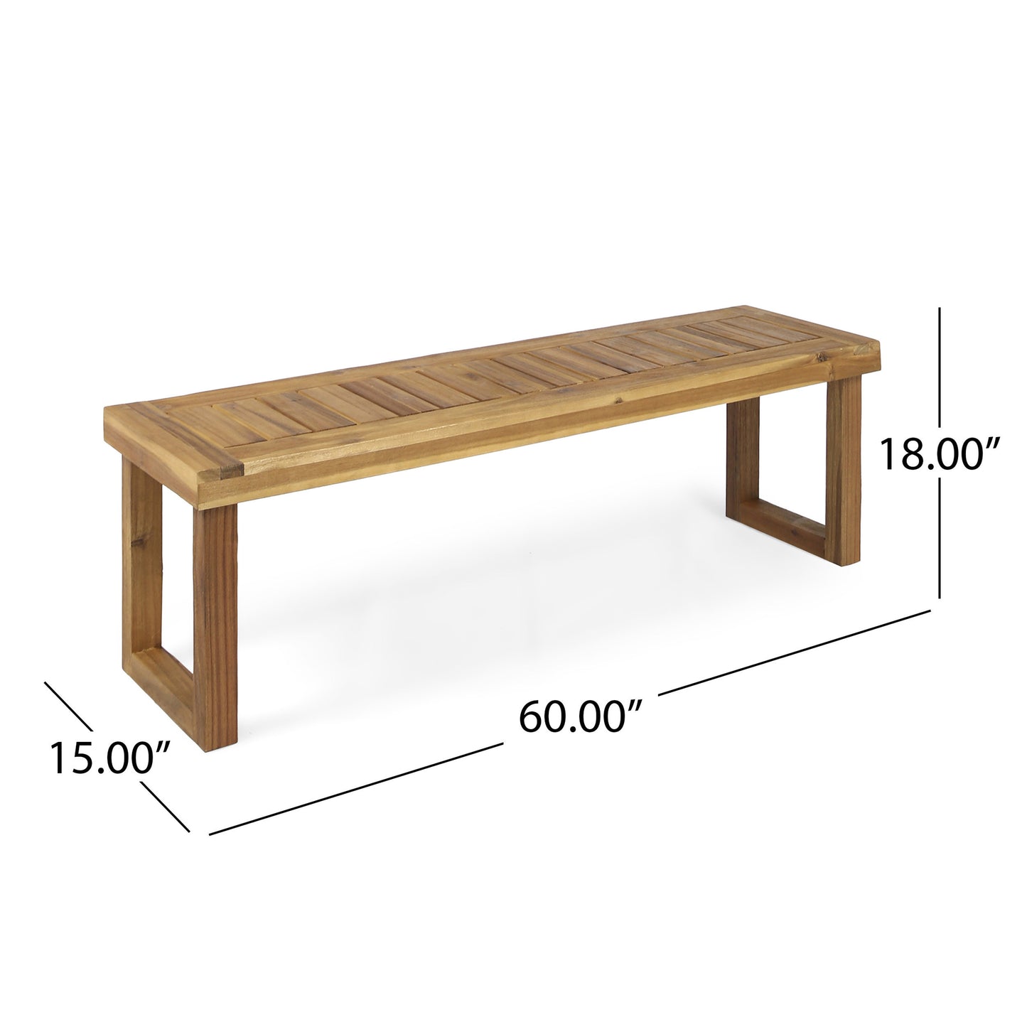 Irvington Craftsman Natural Wood Bench
