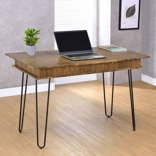Silverleaf Mid-Century Amber Rustic Writing Desk