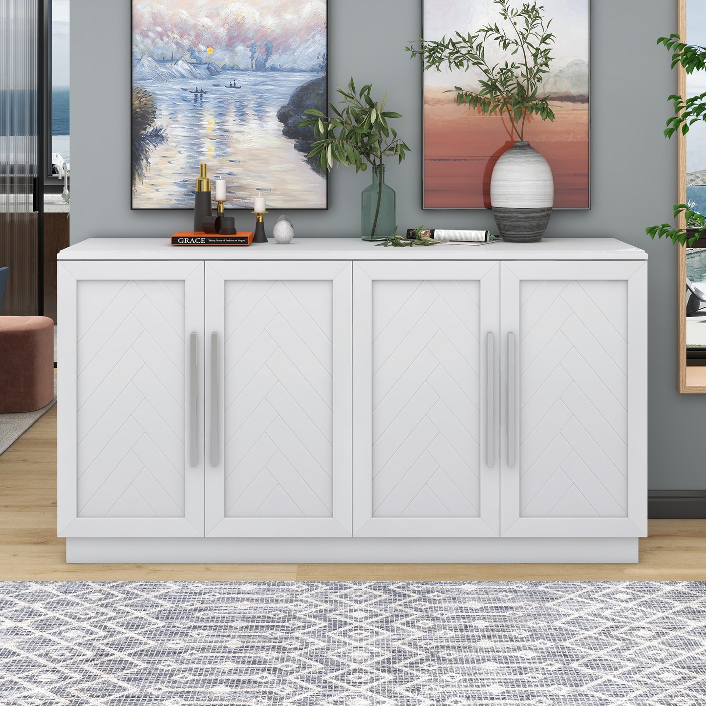 Irvington Modern Large Sideboard Storage Cabinet