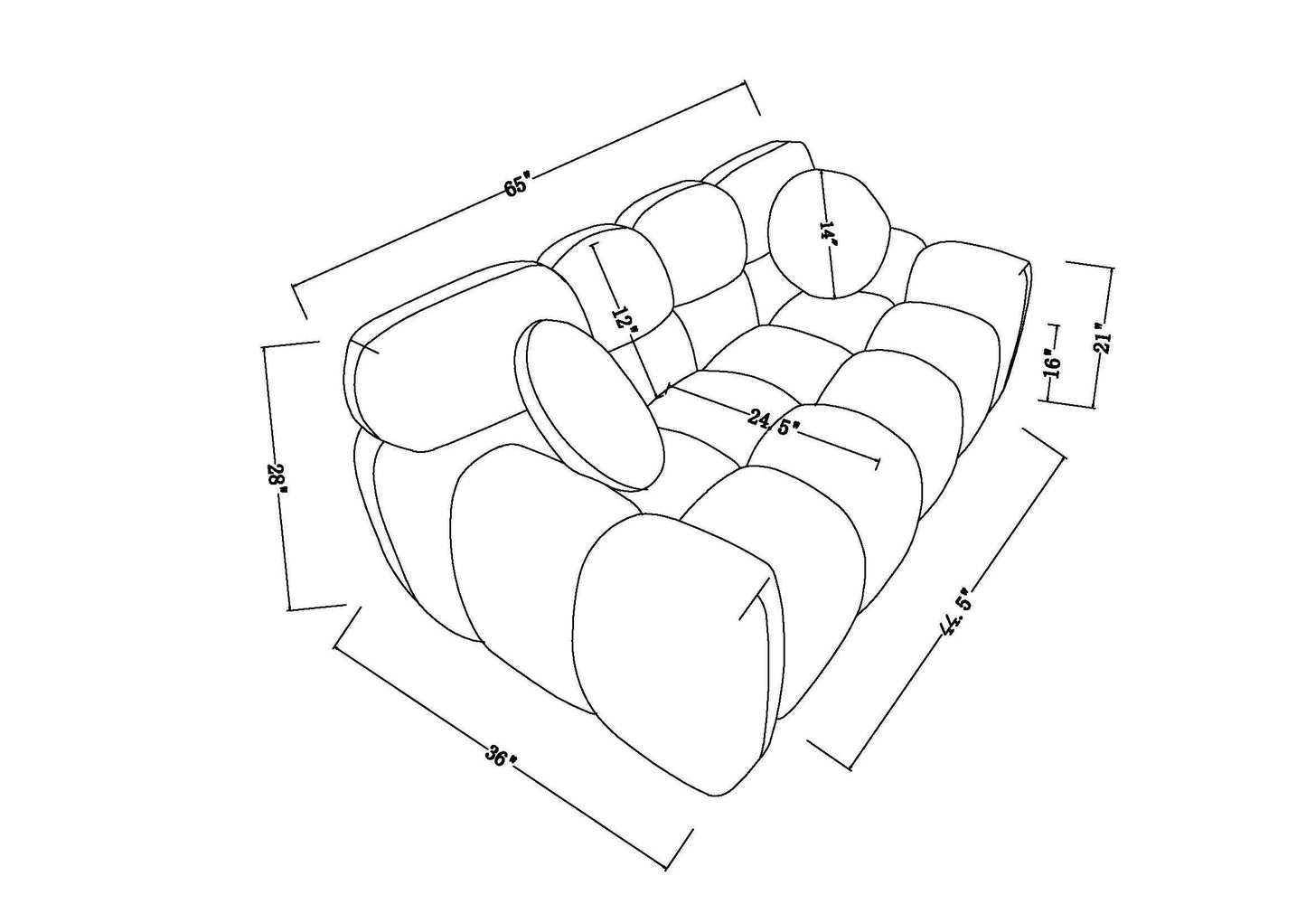Niles Contemporary Marshmallow Boucle Sofa