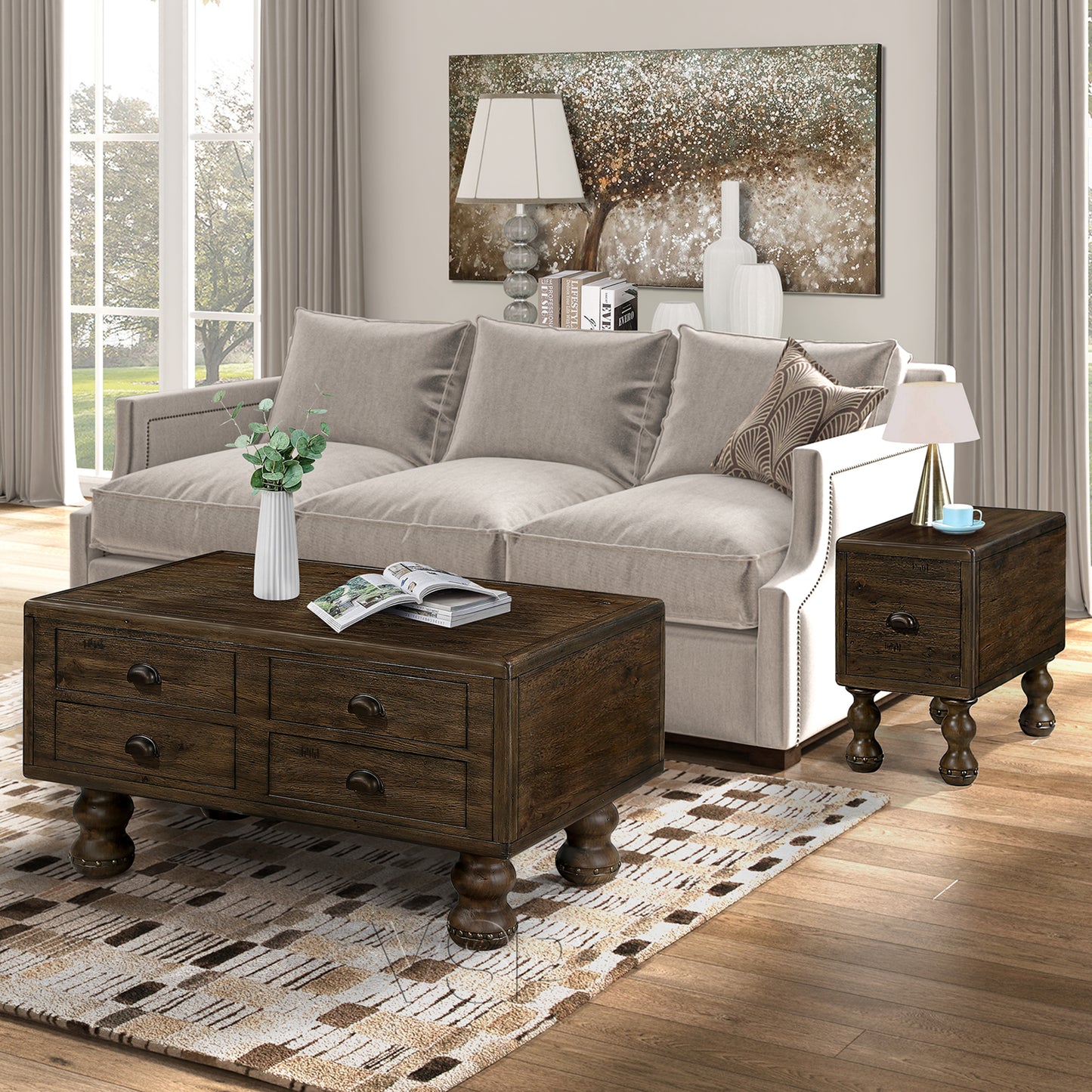 Niles Craftsman Solid Wood Side Table