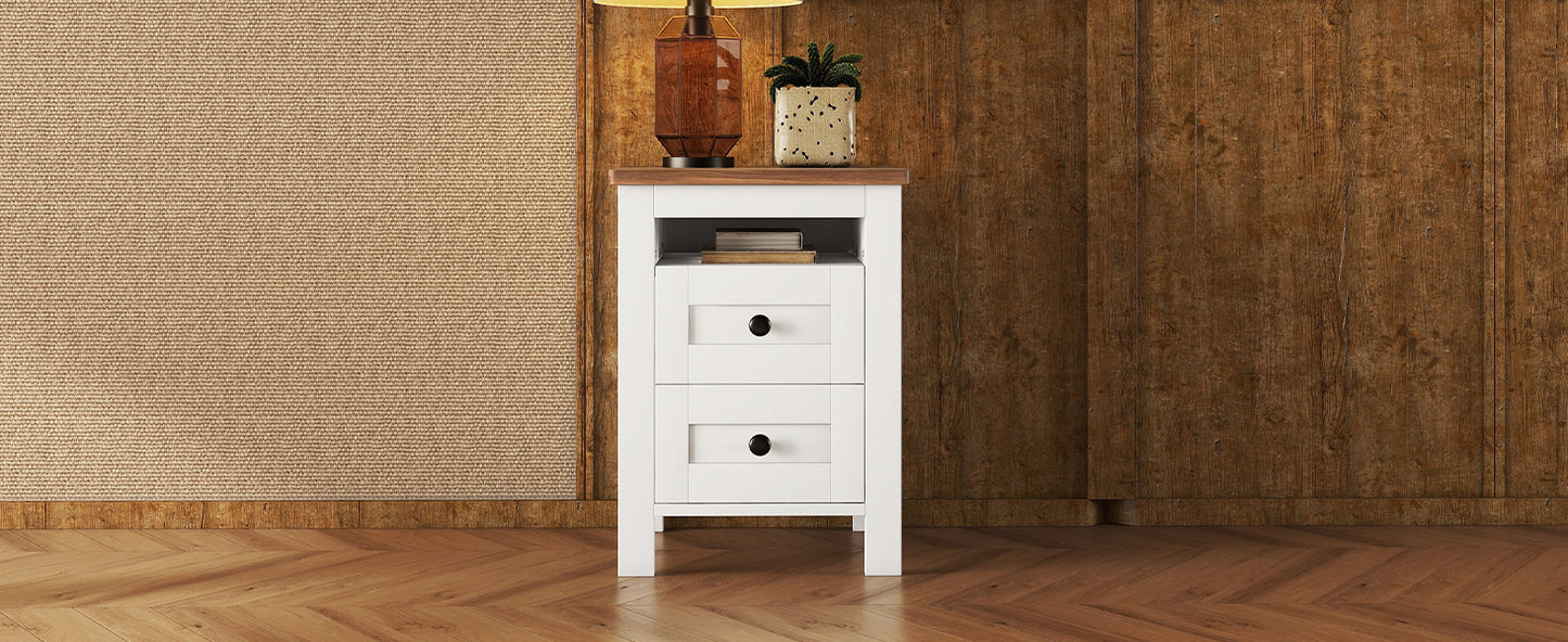 Warmsprings Modern Farmhouse Wooden Nightstand