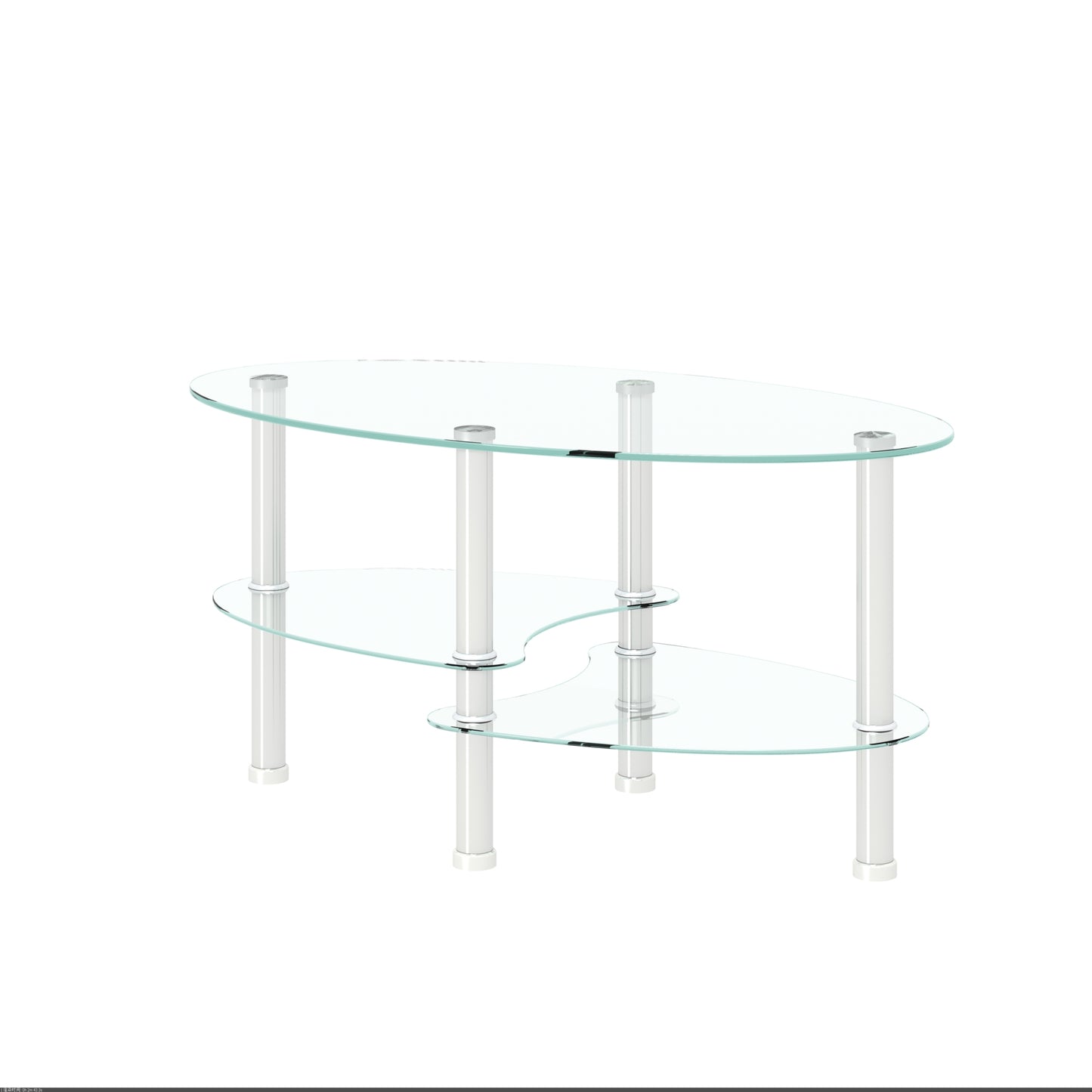 Cleo Modern Elegant Oval Glass Coffee Table