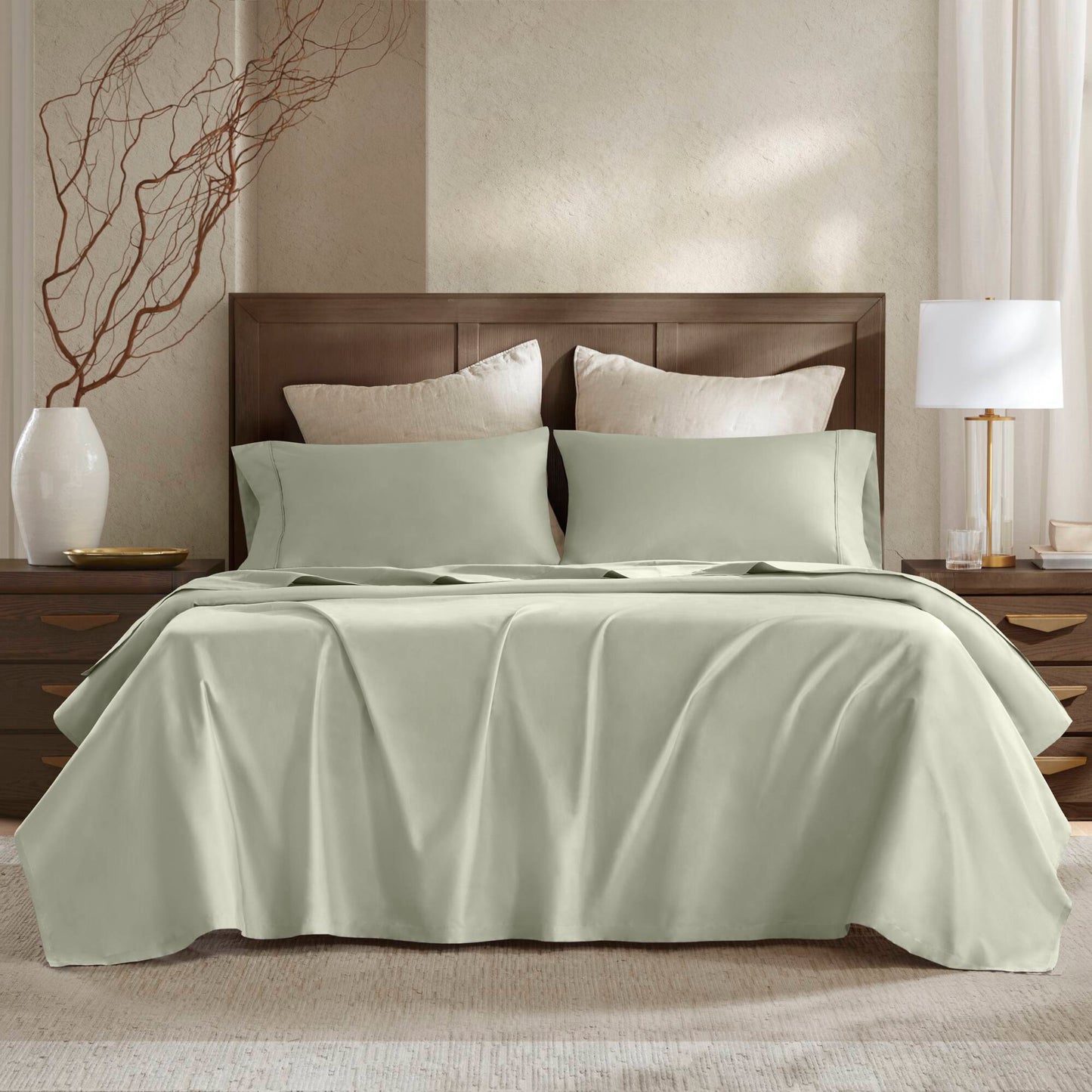 Elmcrest Modern 4 Pieces Queen Sateen Sheet Set