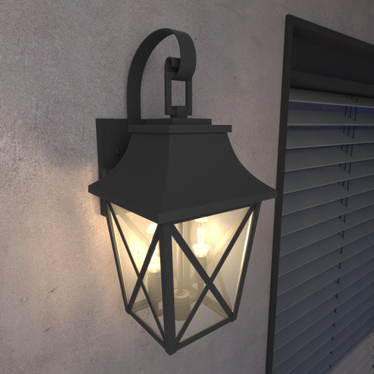 Fitch Modern Black Outdoor Wall Lantern