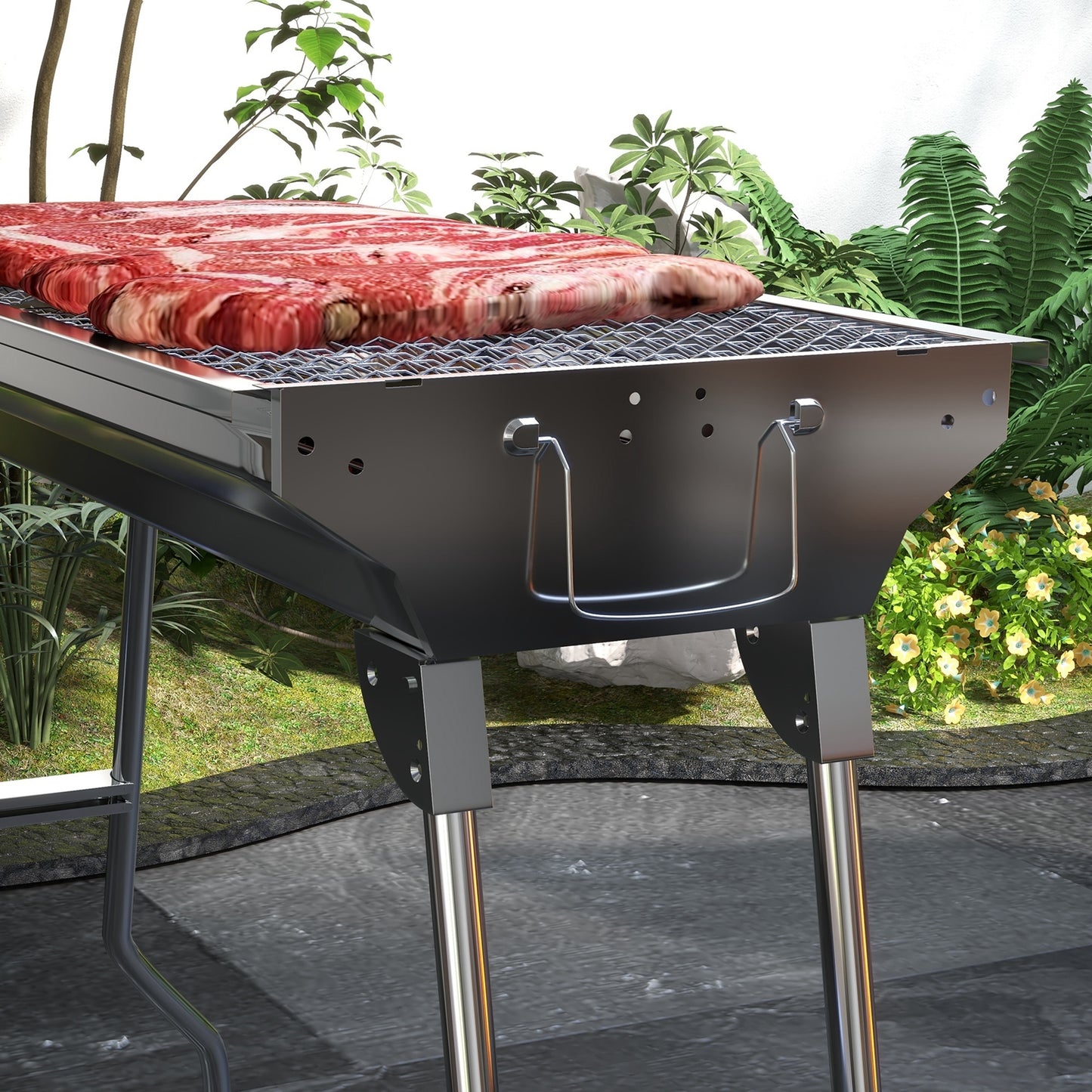 Bartholomew Industrial Stainless Folding Charcoal Grill