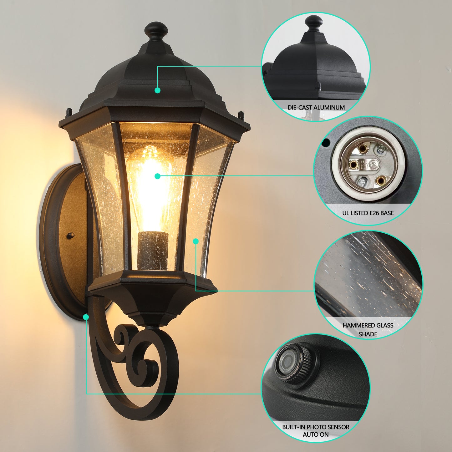 Healdsburg Traditional Glass Wall Lamp