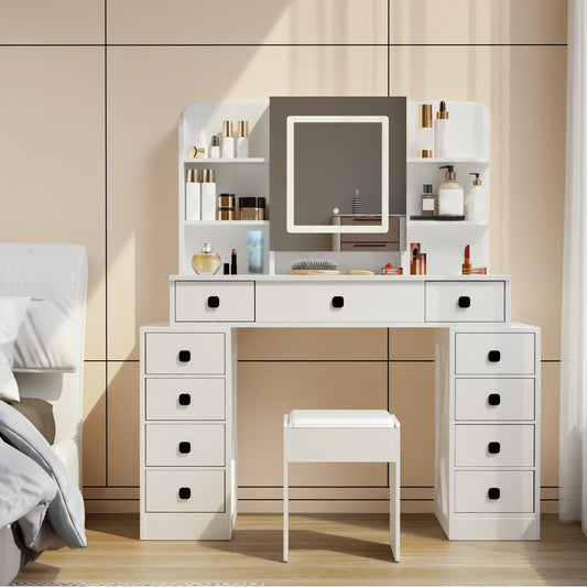 Westport Modern Desk with Sliding Mirror